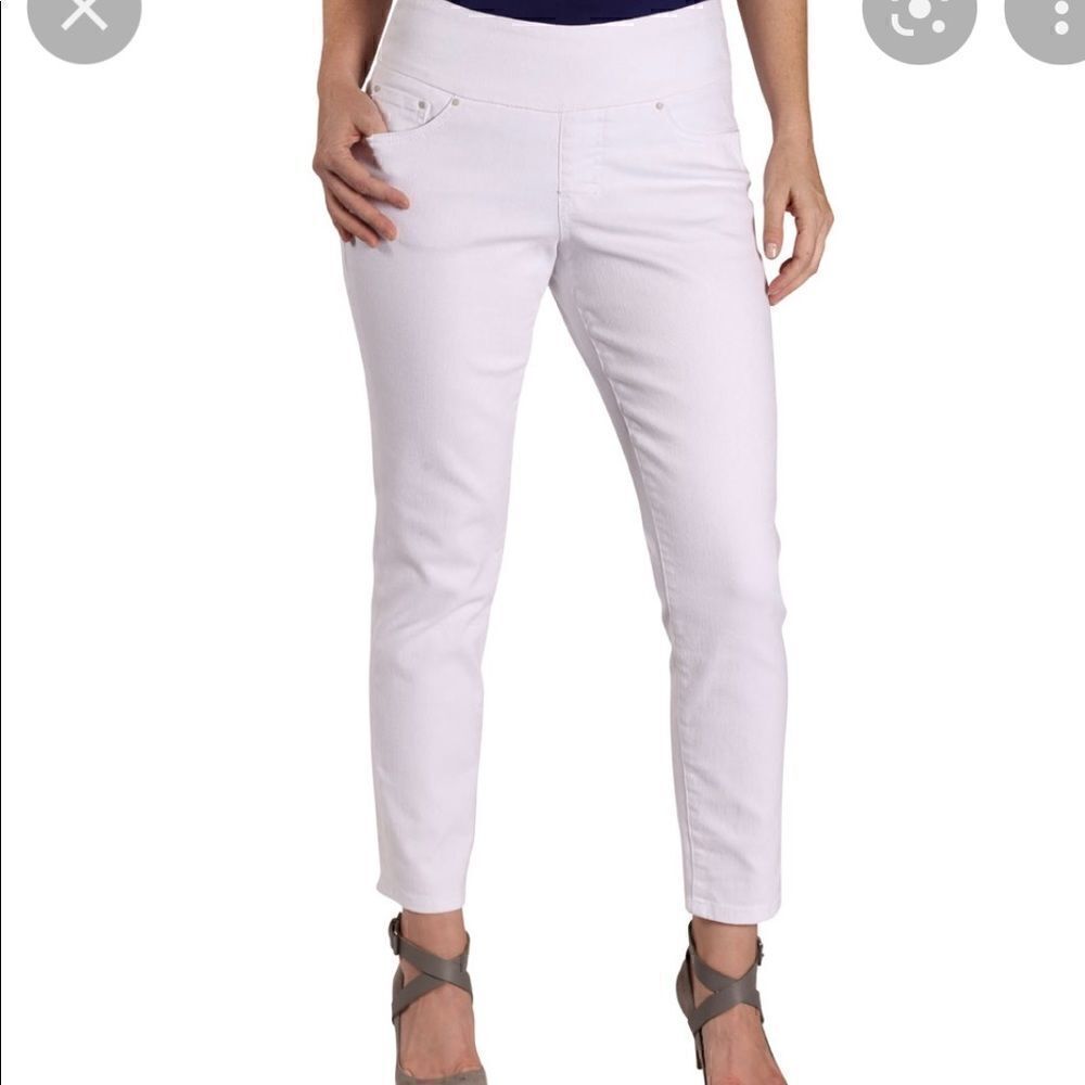 Jag high rise slim ankle white skinny jeans